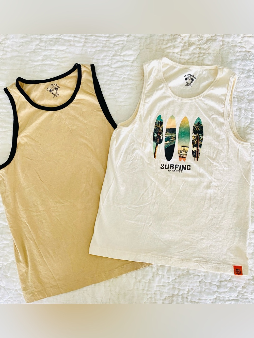 👍🏽Bundle (2) BOYS Sleeveless “Surfing Graphic” Print Shirts SZ M (Youth)